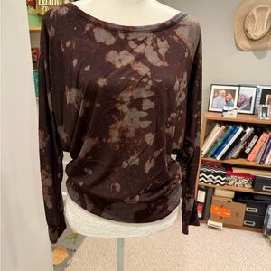 Bella Canvas Women's Long Sleeve Brown Tie-Dye Top NWT MULTIPLE SIZES